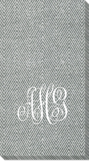 Charcoal Flax Linen Like Caspari Guest Towels